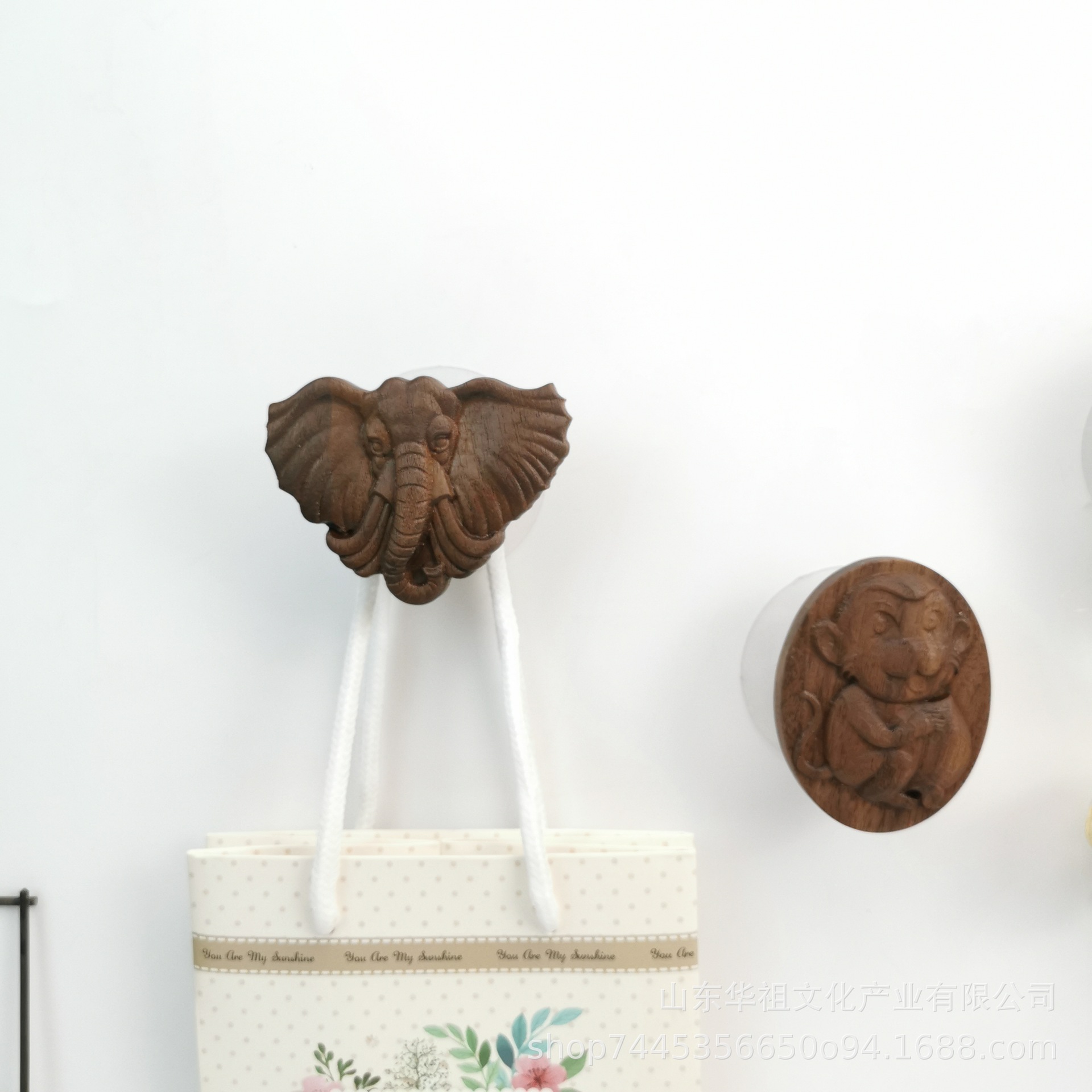 Ganchos de madera estilo Nordic Ins, creativo, colgante decorativo de pared, soporte de cabeza de animal único, soporte de llaves — imagen 2