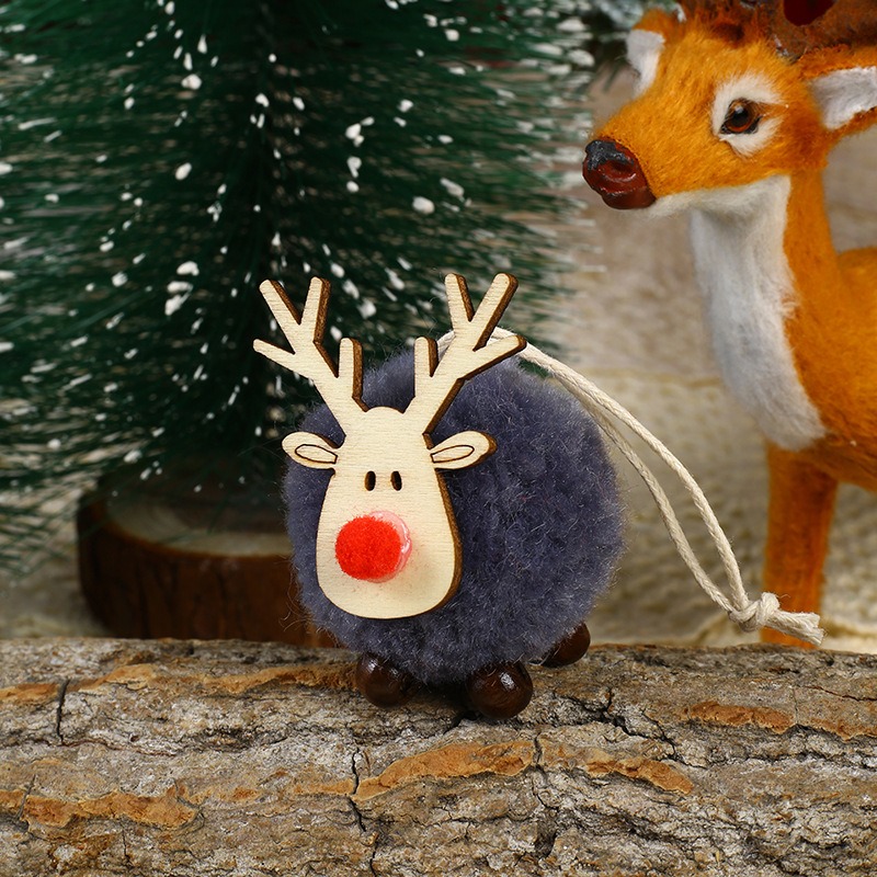 Christmas Decorations Wool Felt Cartoon Deer Pendant Creative New Deer Pendant Christmas Tree Pendant Gift — image 4