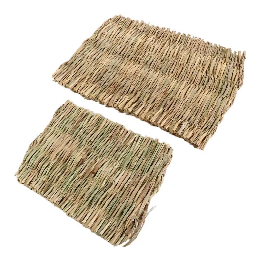 Household Woven Pet Accessories for Small Animal Bunny Hamster Sleeping Bed Grass Mat Pet Cage Pad Rabbit Grass Chew Mat — image 3