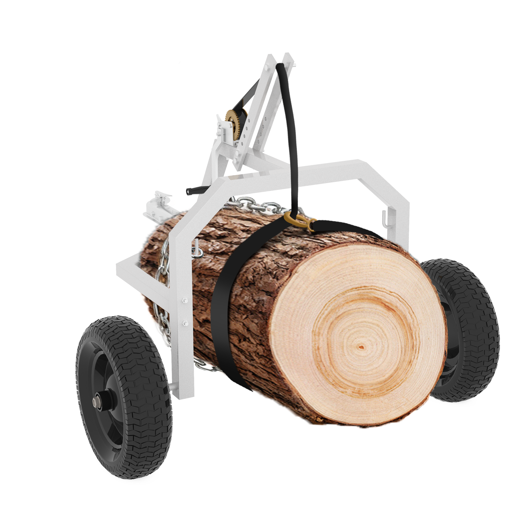 Kit de Arco de Arrastre y Transporte de Troncos de 20", Carretilla para Troncos con Capacidad de 1500 lbs, Winche Manual, Cadena y Correa, Transportador de Troncos de Acero Resistente al Óxido de Alta Resistencia para Granja, Leña y Transporte Forestal — imagen 1