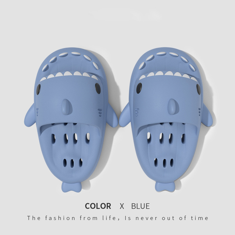 Shark Massage Bottom Slippers Adult Couple Non-Slip Bathroom Leaking Slippers Trend Outdoor Funny Home Cute Sandals — image 1