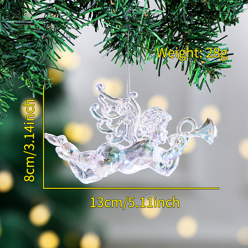 Creative Transparent Acrylic Christmas Tree Ornaments - Snowflake, Reindeer, Angel, Girl Decorations — image 15