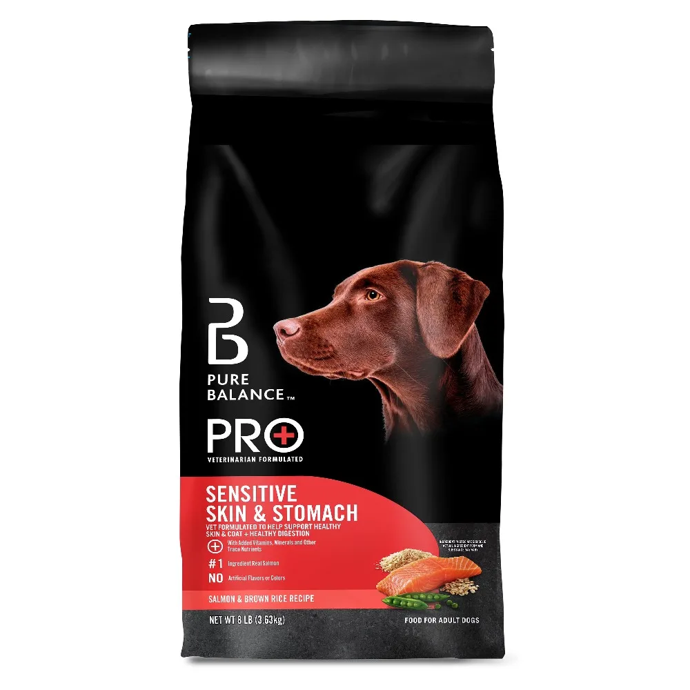 Comida para Perros con Sensibilidad Estomacal - Receta de Salmon y Arroz Integral Sin Granos Seca para Adultos Todas Las Razas Hiposensibles Digestión Fácil Cuidado de la Piel 8lb (3.63kg) Bolsa — imagen 1