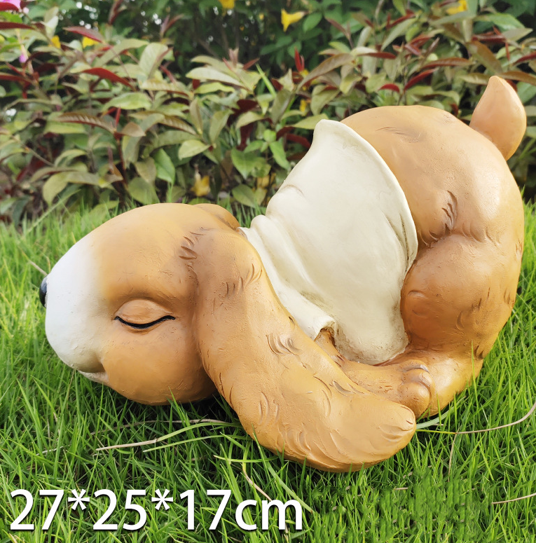 Garden decoration decorations, garden cartoon rabbits, sleeping rabbits — image 6