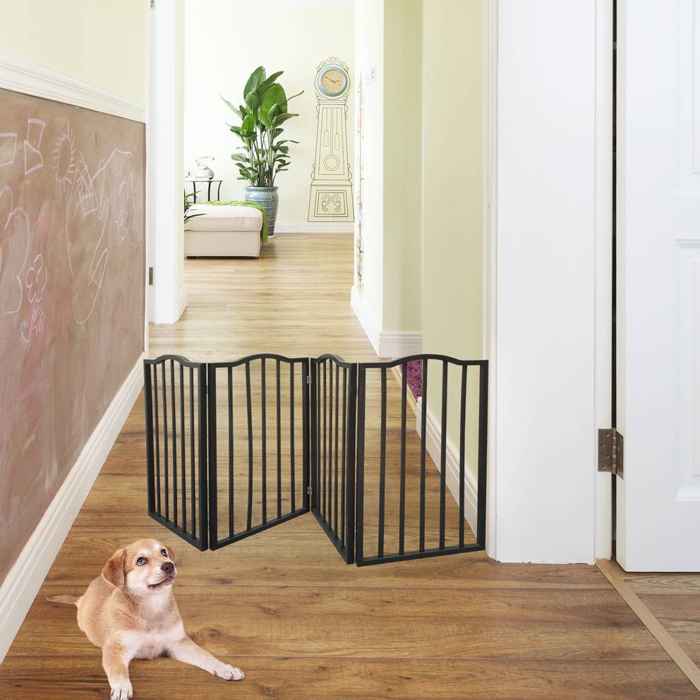 Pet Gate, Dog Gate For Doorways, Stairs Or House, standing, Folding, Arc Wooden — image 6