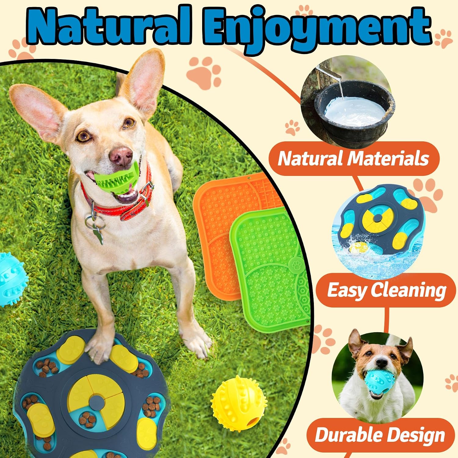9-Pack Dog Enrichment Toy Set With Puzzle Toys And Lick Mats For Interactive Feeding And Training — image 4