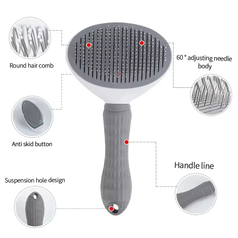 Pet Dog Brush Cat Comb Self Cleaning Pet Hair Remover Brush For Dogs Cats Grooming Tools Pets Dematting Comb Dogs Accessories — image 5
