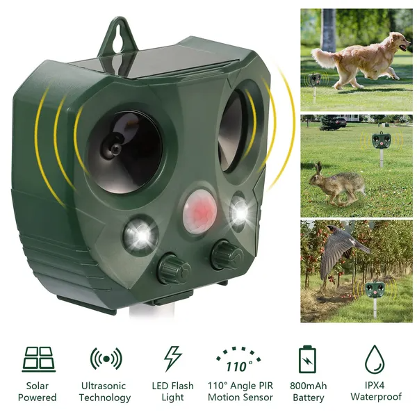 Repelente Ultrasonico para Animales con Sensor de Movimiento y Luces LED — imagen 1