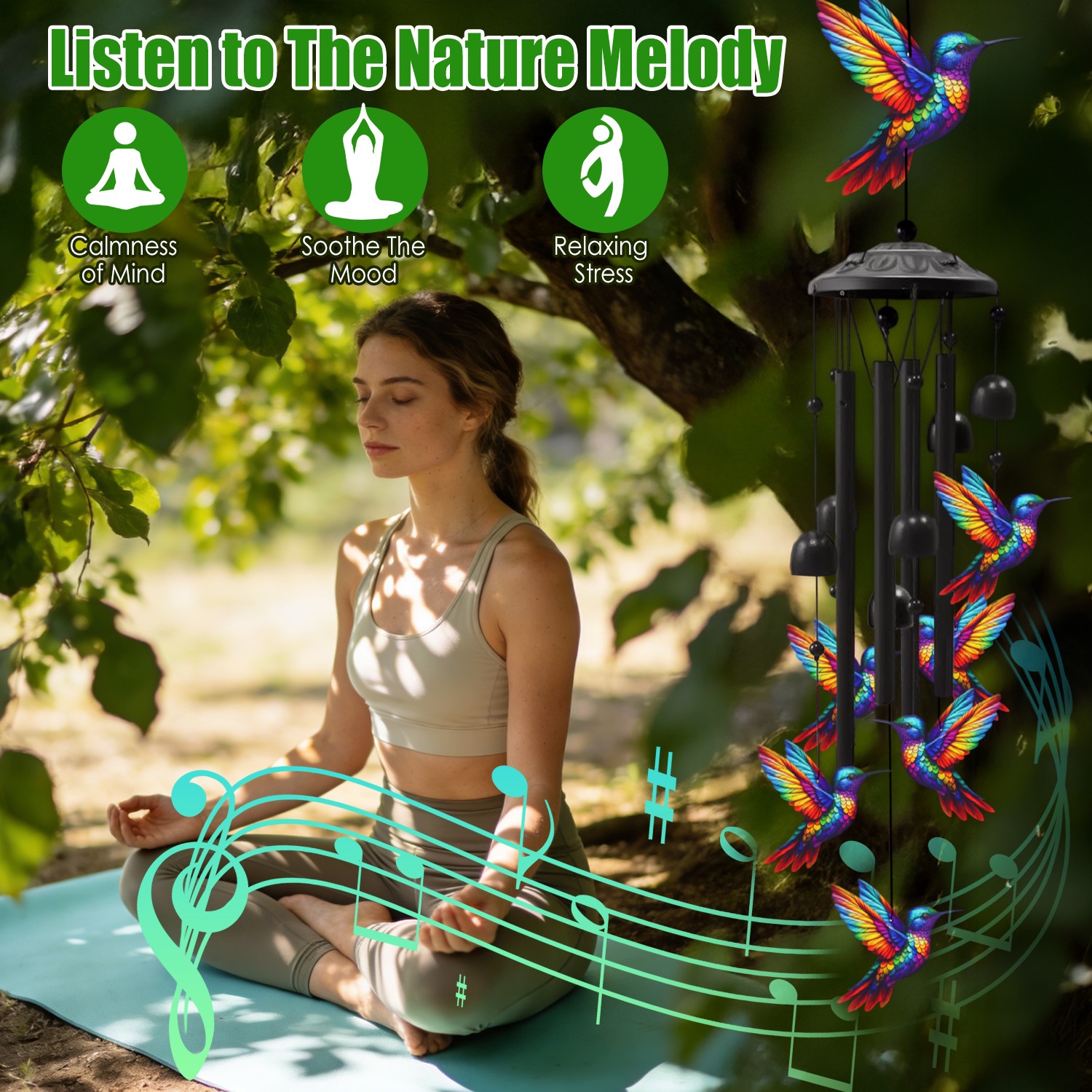Butterfly Wind Chimes For Outside Metal Wind Chimes With Aluminum Tubes Deep Soothing Sound Decor For Garden Yard Home Patio Gift For Women Men — image 2
