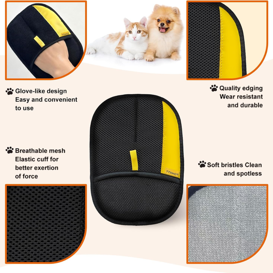 Pet Hair Removal Gloves For Cat Dog Hair, 2 Pack Electrostatic Reusable — image 5