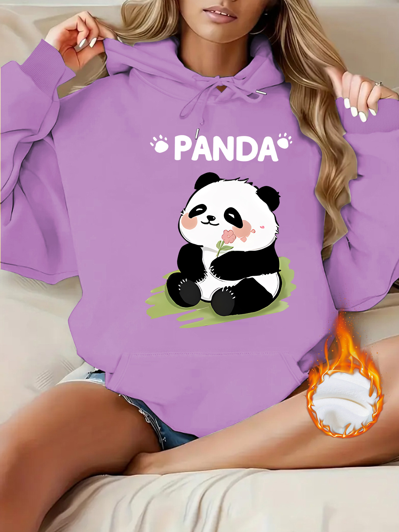 Top hoodie cartoon panda pattern — image 14