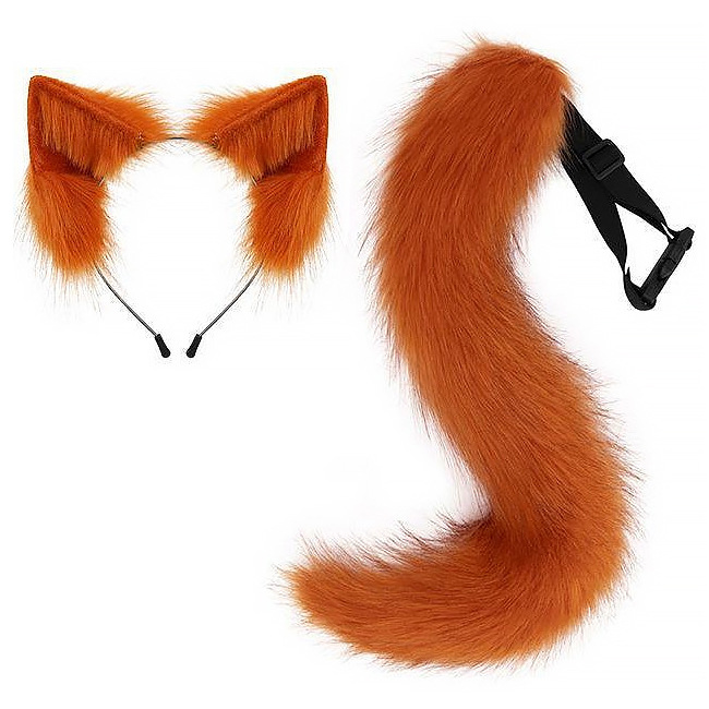 Accesorio de cola de zorro falsa para disfraces de Halloween con orejas de gato y cinta para el cabello — imagen 8