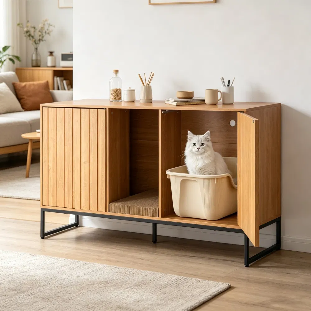 Wooden Cat Box Cabinet — image 1