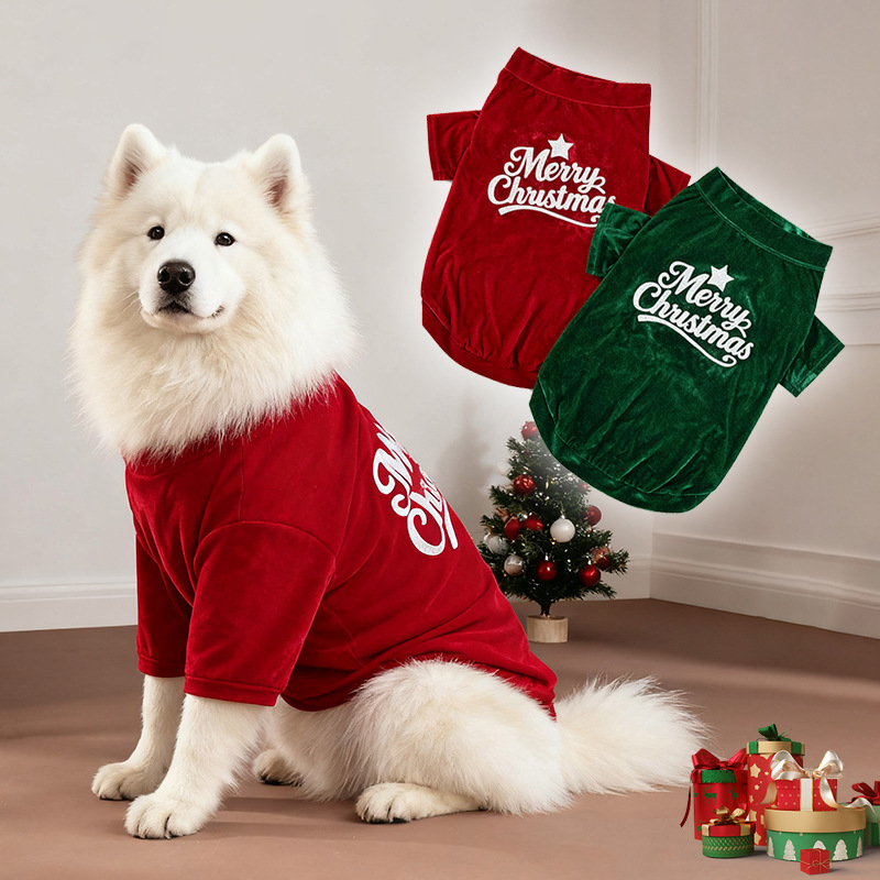 Christmas pet clothes autumn and winter two foot vest New Year's small medium and large dog clothes — image 2
