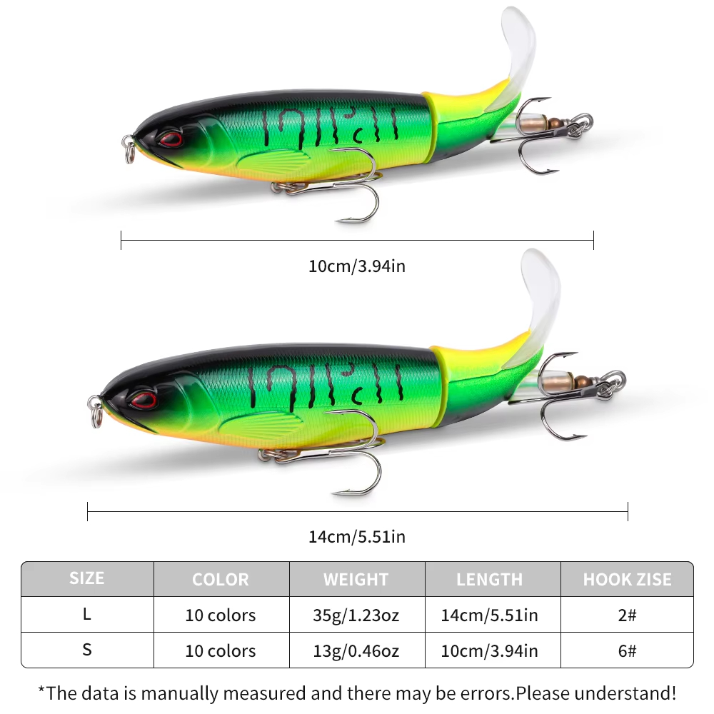 Set de 20pcs Señuelos de Pesca de Superficie 13g 35g, Cebos Popper con Ojos 3D, Cebos Duros de Plástico ABS para Lobina y Lucio — imagen 5