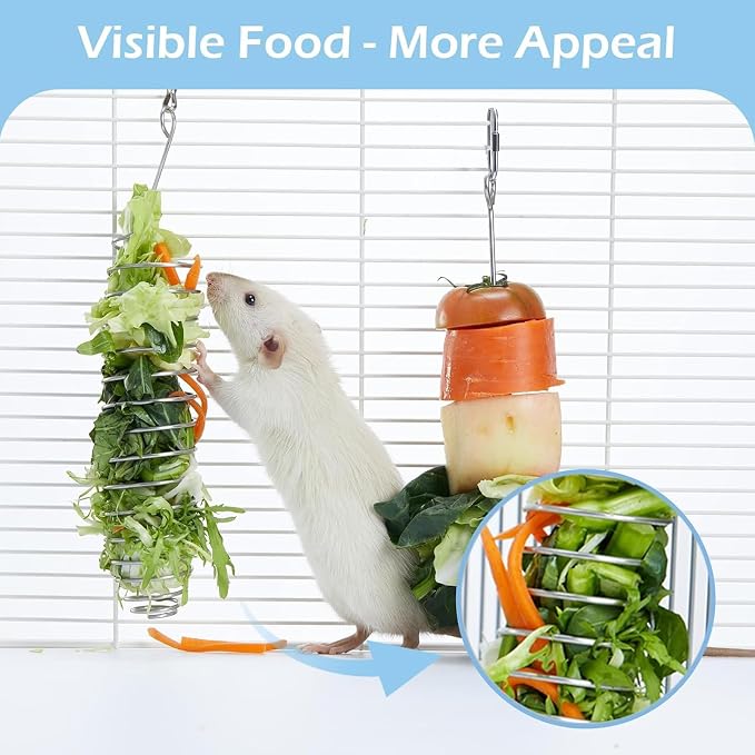 2-Piece Rat Enrichment Toys, Stainless Steel Fruit And Vegetable Holder For Small Animals — image 3