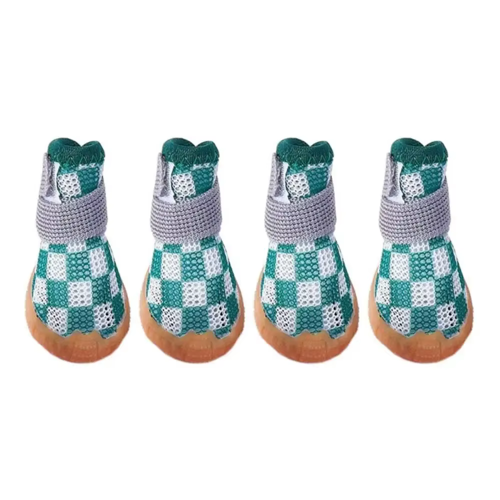 Set de 4 Piezas de Zapatos para Perro, Transpirables, Antideslizantes y Resistentes al Desgaste, Botas de Malla Hueca, Zapatos Suaves de Malla para Cachorros, Protectores de Patas — imagen 3