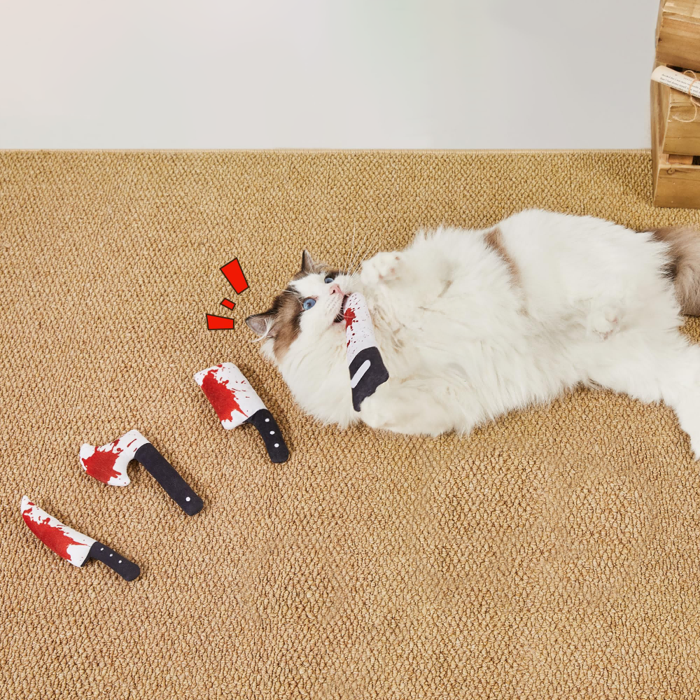 4 Juguetes para Gatos, Diseño de Cuchillo Terror de Halloween, Juguetes con Catnip para Gatitos, Ejercicio de Interior para Todas las Razas de Gatos — imagen 6