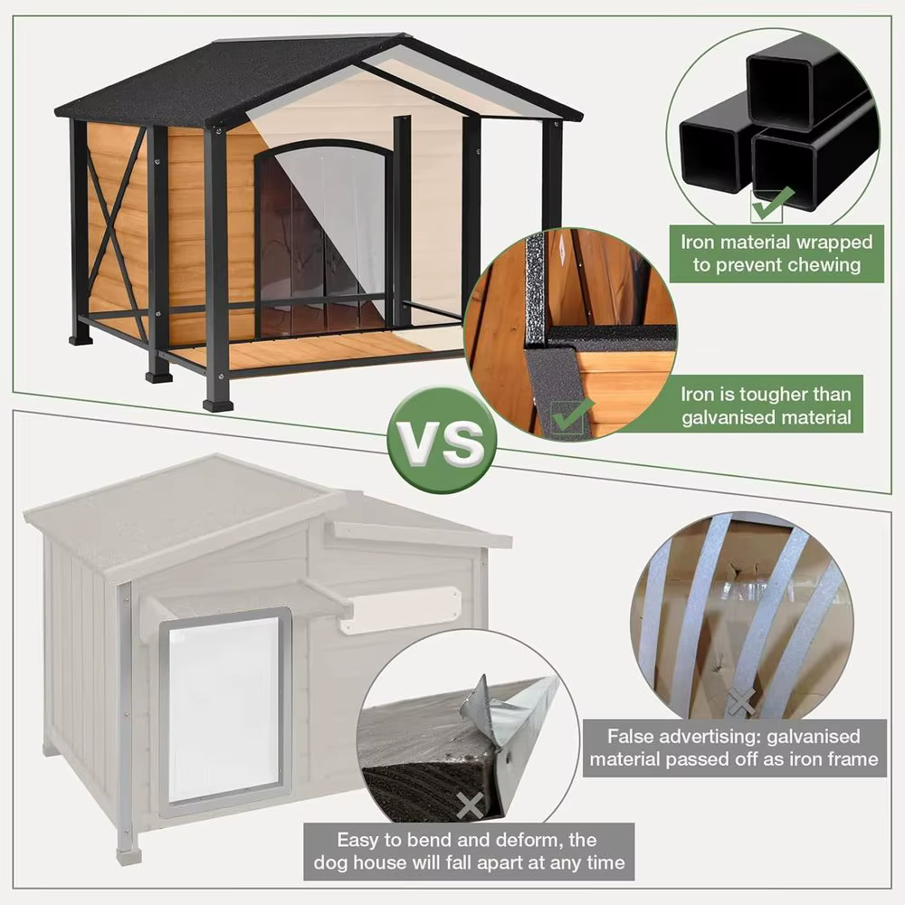 Large Weatherproof Outdoor Dog House - Durable Iron Frame for Indoor and Outdoor Use — image 2
