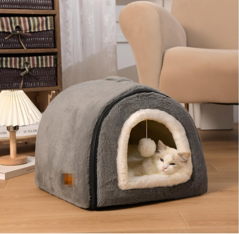Caja de Descanso para Gatos Domésticos Reversible - Refugio Acogedor con Base Antideslizante y Resistente al Agua — imagen 4