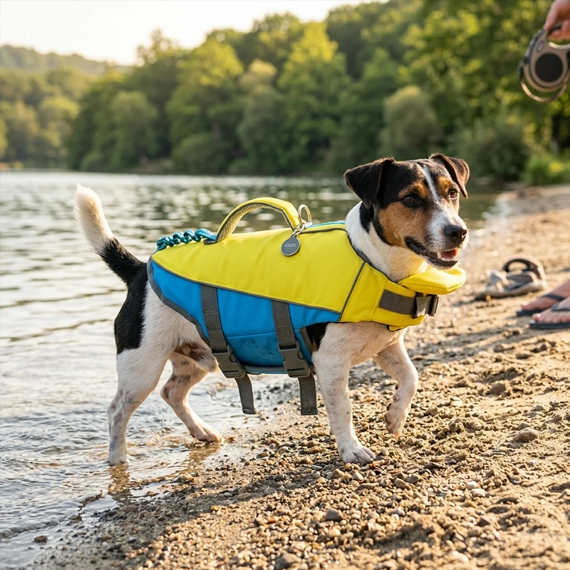 Vestidor de Perro Ajustable con Rayas Reflectivas – Alta Flotabilidad, Chaleco de Seguridad Transpirable para Deportes y Natación — imagen 6