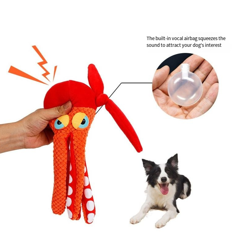 Pet plush toy octopus dog puzzle bite resistant sound toy octopus — image 3