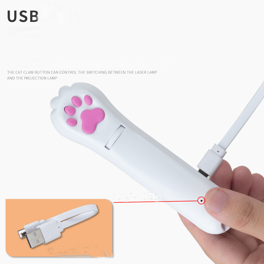 Gato LED Proyecto Látigo de Gato Divertido Palanca Rotativa Carga USB Suministros para Gatos Multipatrón Infrarrojo Seis en Uno — imagen 2