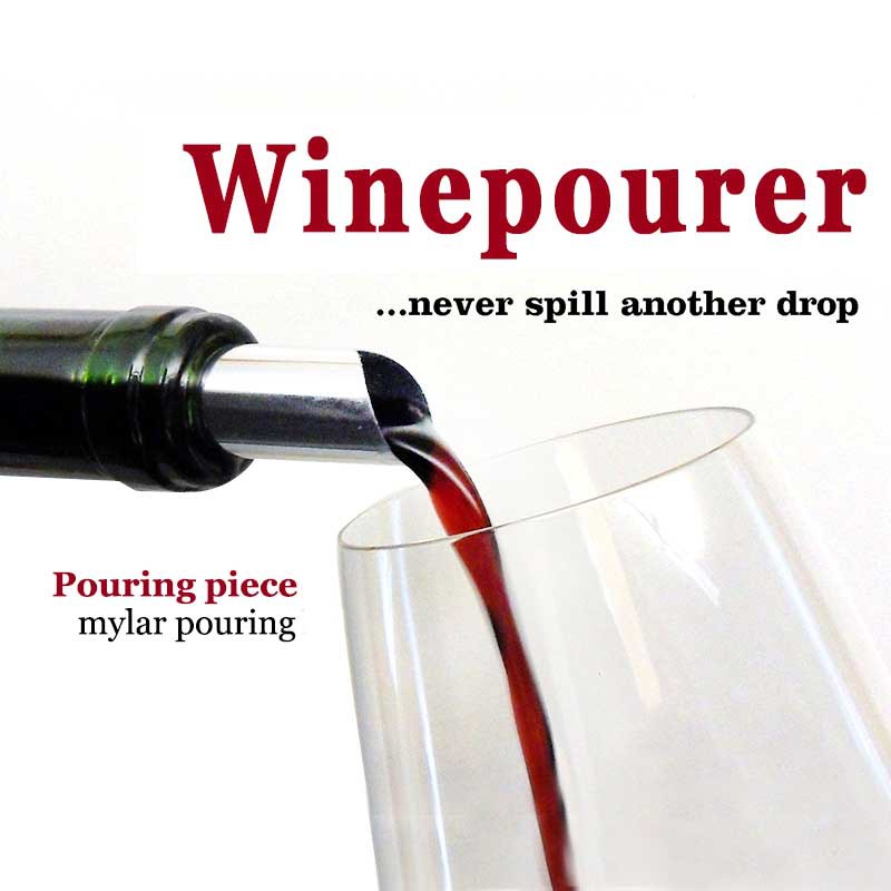Vertedor de Vino Redondo de Papel Aluminio, Pico Vertedor de Vino, Material Ecológico PET — imagen 1