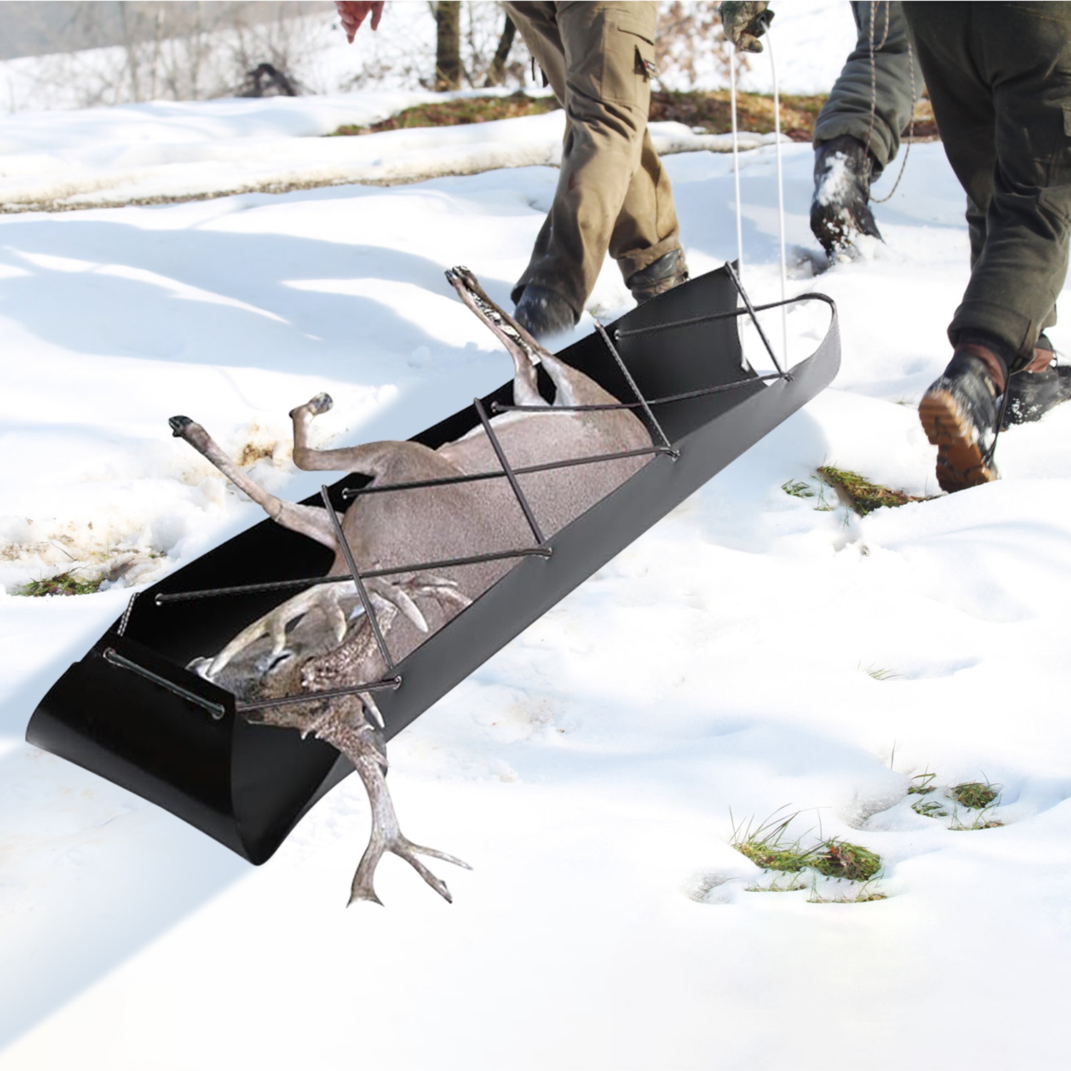 Sleda para Arrastrar Venado con Manija - Dragas de Caza para Hielo y Pescado, Transporte de Madera y Caza en Nieve — imagen 10