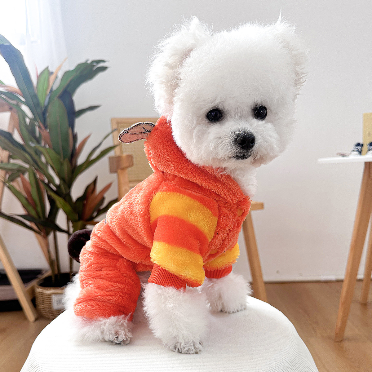Cute Thick Fleece Four-Legged Clothing for Teddy Dogs, Autumn/Winter Small Tiger Costume Pet Clothes — image 4