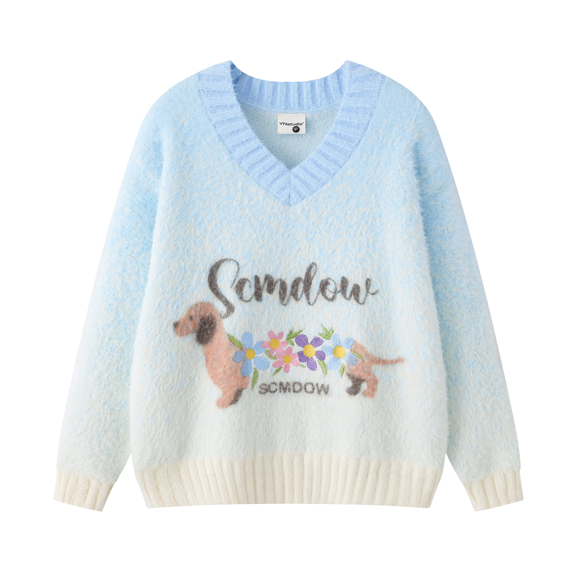 Little dog flower embroidered sweater — image 4