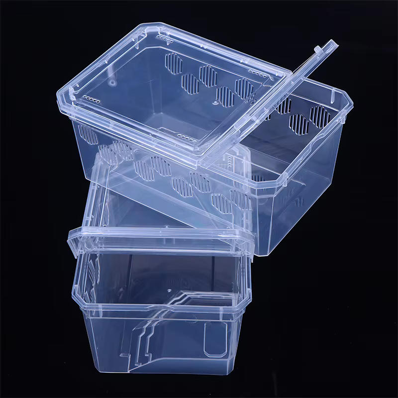 Reptile Tank Spiders Tortoise Lizard Plastic Transparent Reptile Breeding Box Vivarium With Balcony Feeding Supplies — image 6
