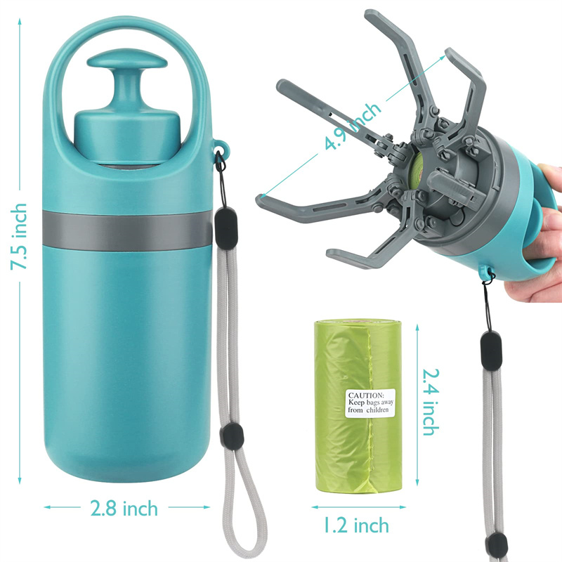 Soplador Portátil Ligero de Heces Caninas con Dispensador Integrado de Bolsas para Recoger Excrementos de Perros con Ganchos de 8 Patas — imagen 19
