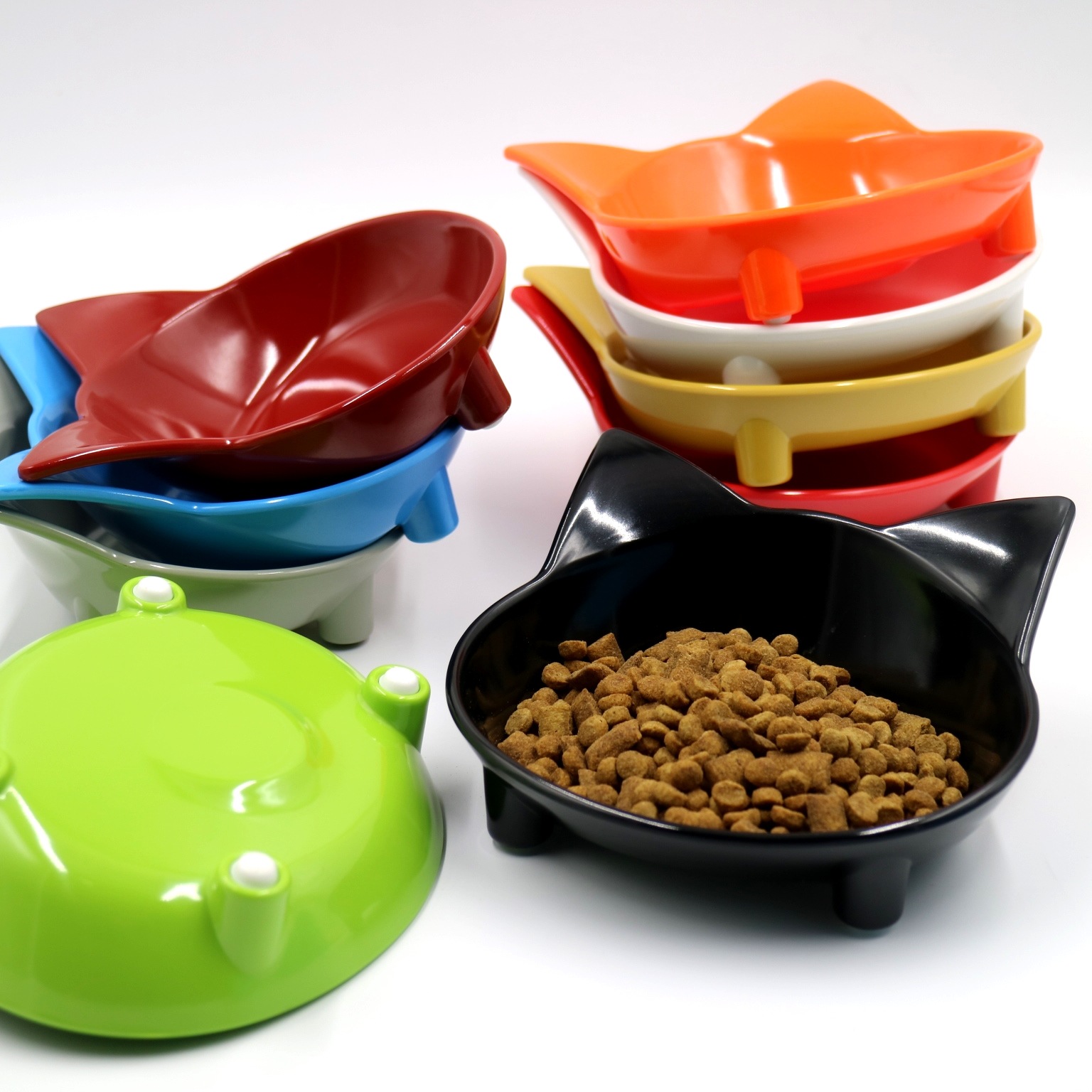 Tazón para Mascotas de Melamina No Deslizante Colorido para Gatos Comida para Mascotas Suministros para Animales — imagen 9