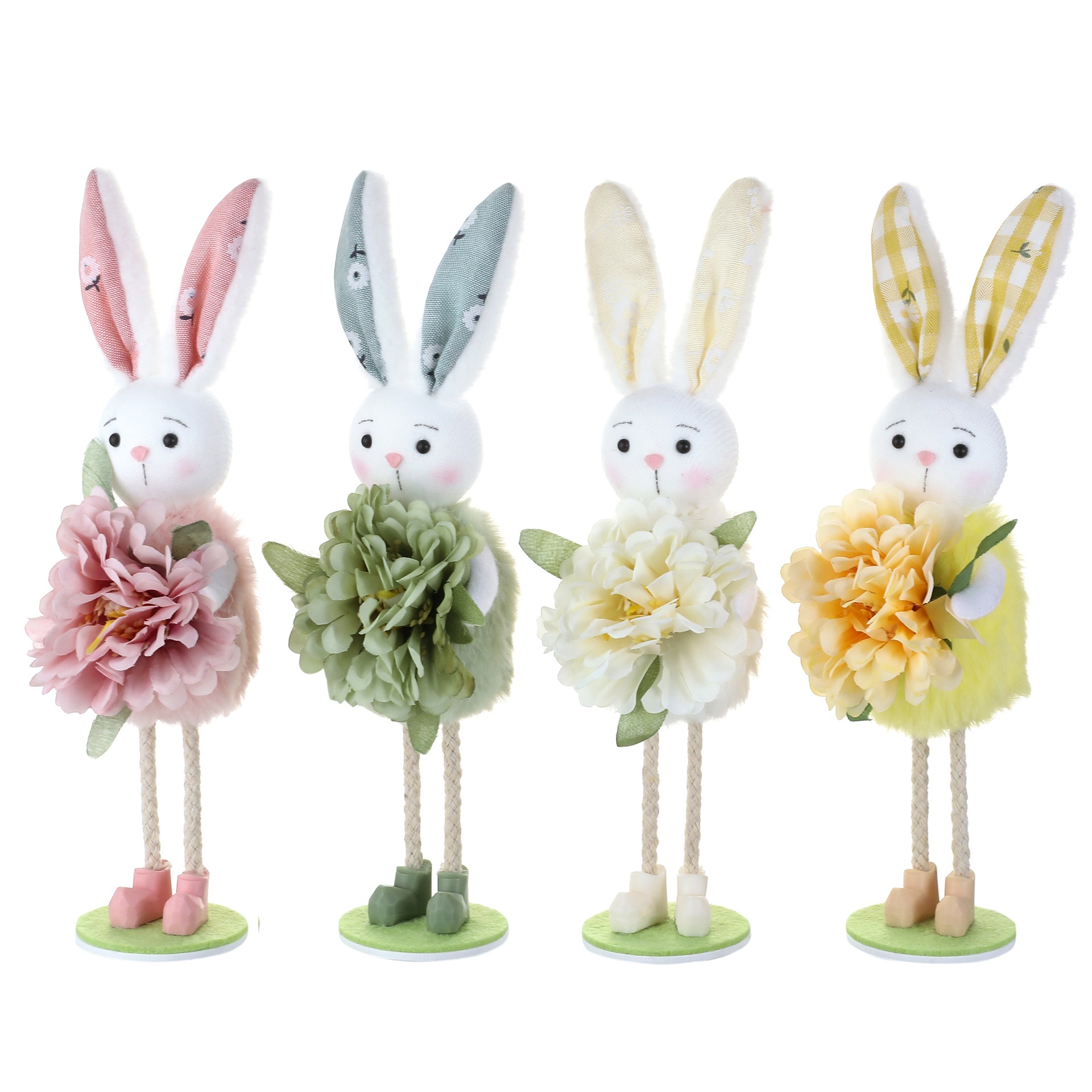 Figura de Conejo para Decoración de Pascua que Se Pone en Pie para Salón, Chimenea o Fiesta con Flores — imagen 6