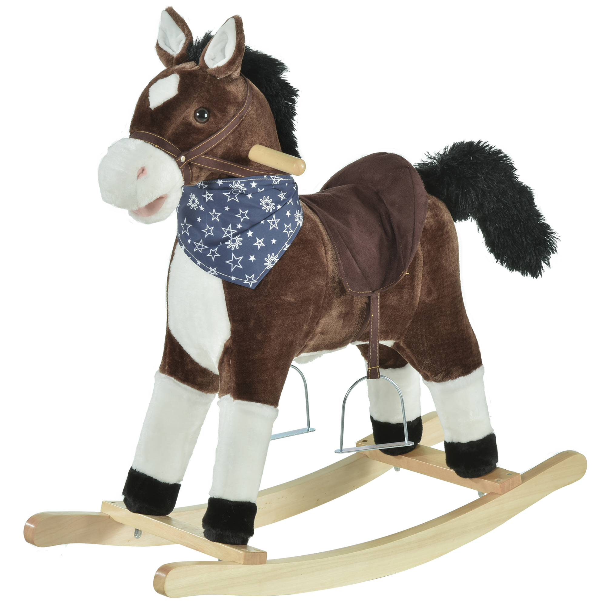 Caballo de Plush del Vaquero que Se Mueve, Montaje en Madera con Sonidos Realistas, Diversión Salvaje Oeste, Marrón, para Niños de 3 a 6 Años — imagen 4