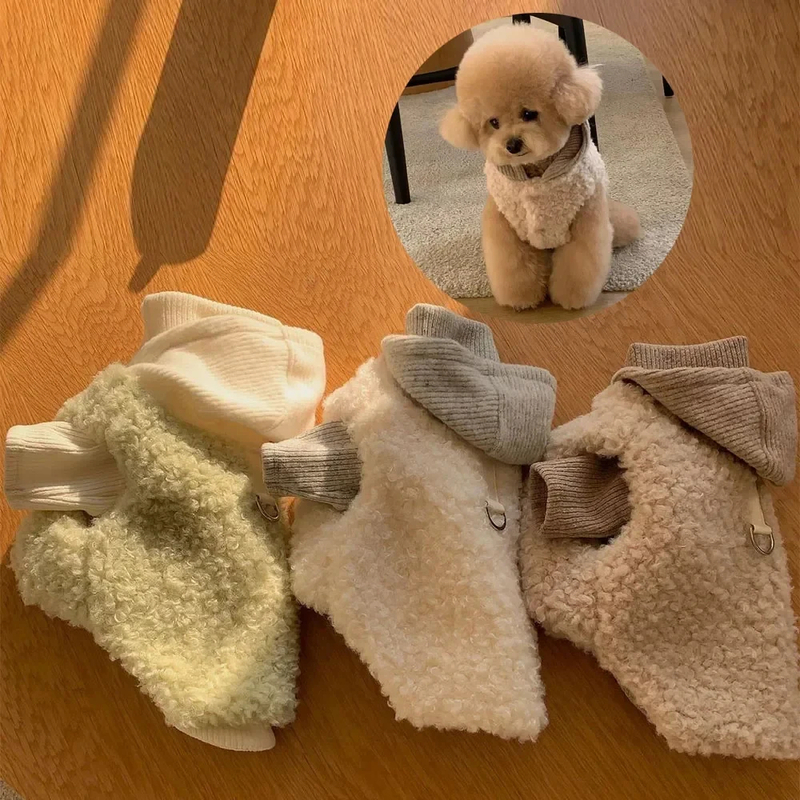 Pet Two-legged with Hat Coat Fashion Design Small Medium Dog Winter Warm Costumes Puppy Pet Cotton Clothes Chihuahua Vest — image 1