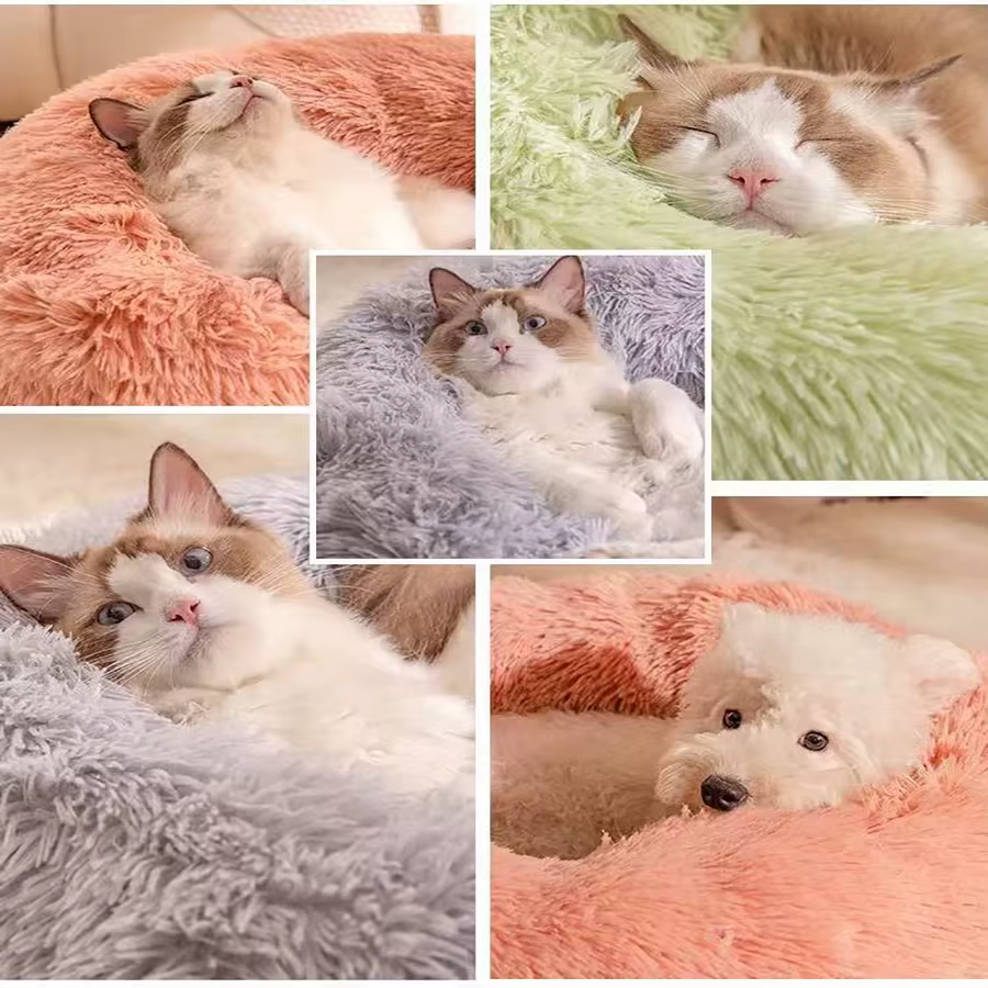 Cama de Pecho Suave para Mascotas Gatos y Perros - Colchón Plush Caliente para Dormir Comodo con Funda de Felpa — imagen 3