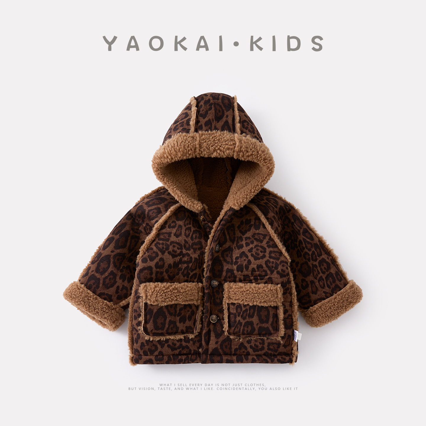 Baby Leopard Print Fleece Overall Jacket with Hood, Warm and Thickened — image 3