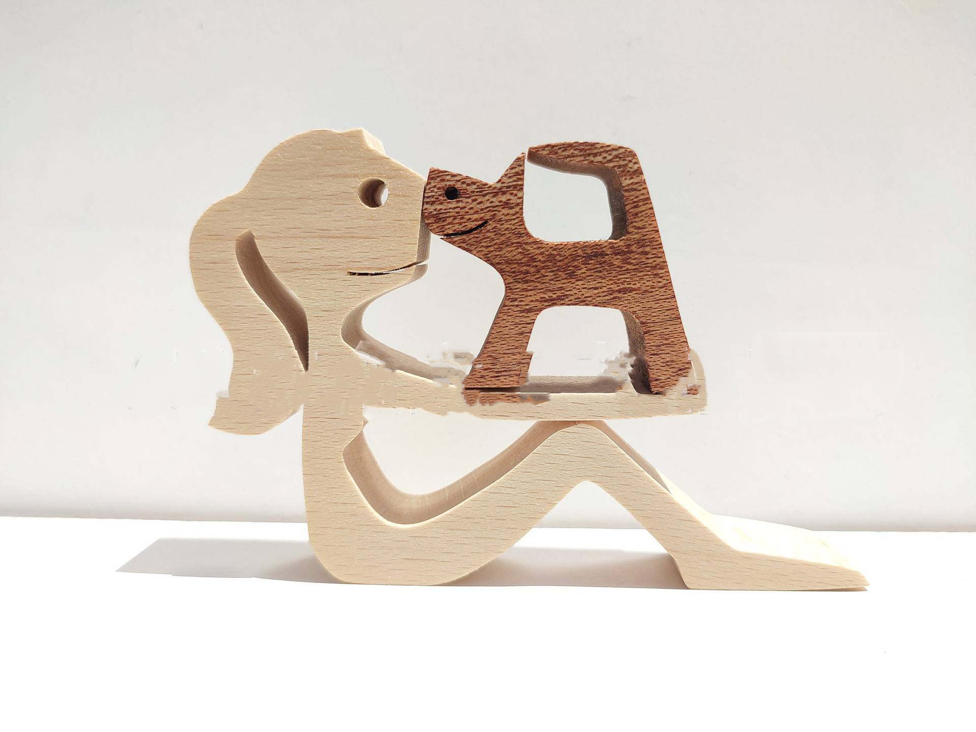 Escultura de Madera para Decoración de Hogar con Perro y Dueño - Regalo de Navidad para Amantes de los Animales — imagen 27