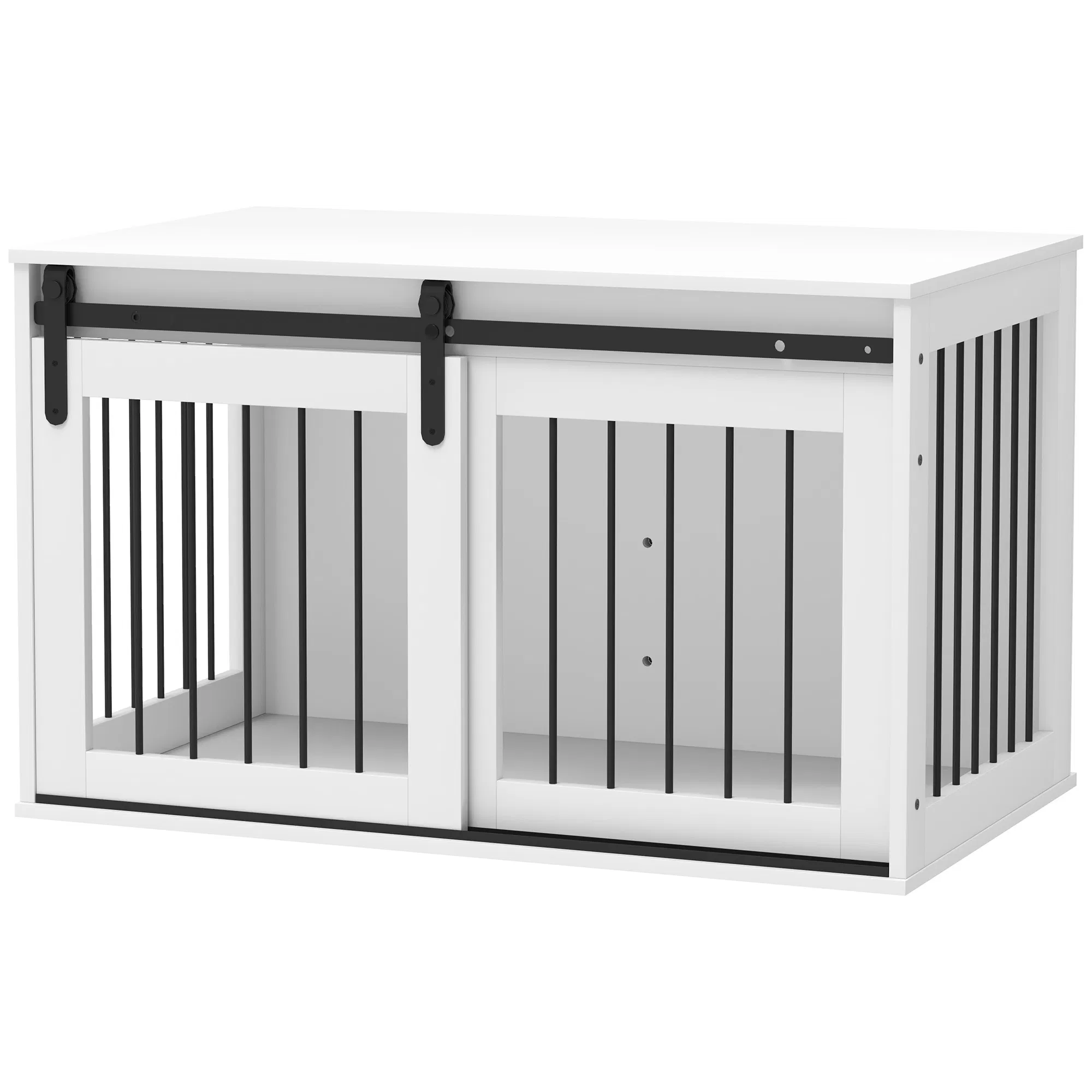 39" Dog Crate Furniture, Dog Crate End Side Table for Large Dogs, White — image 1