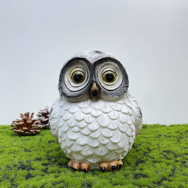 Statue decoration owl resin solar decoration — image 2