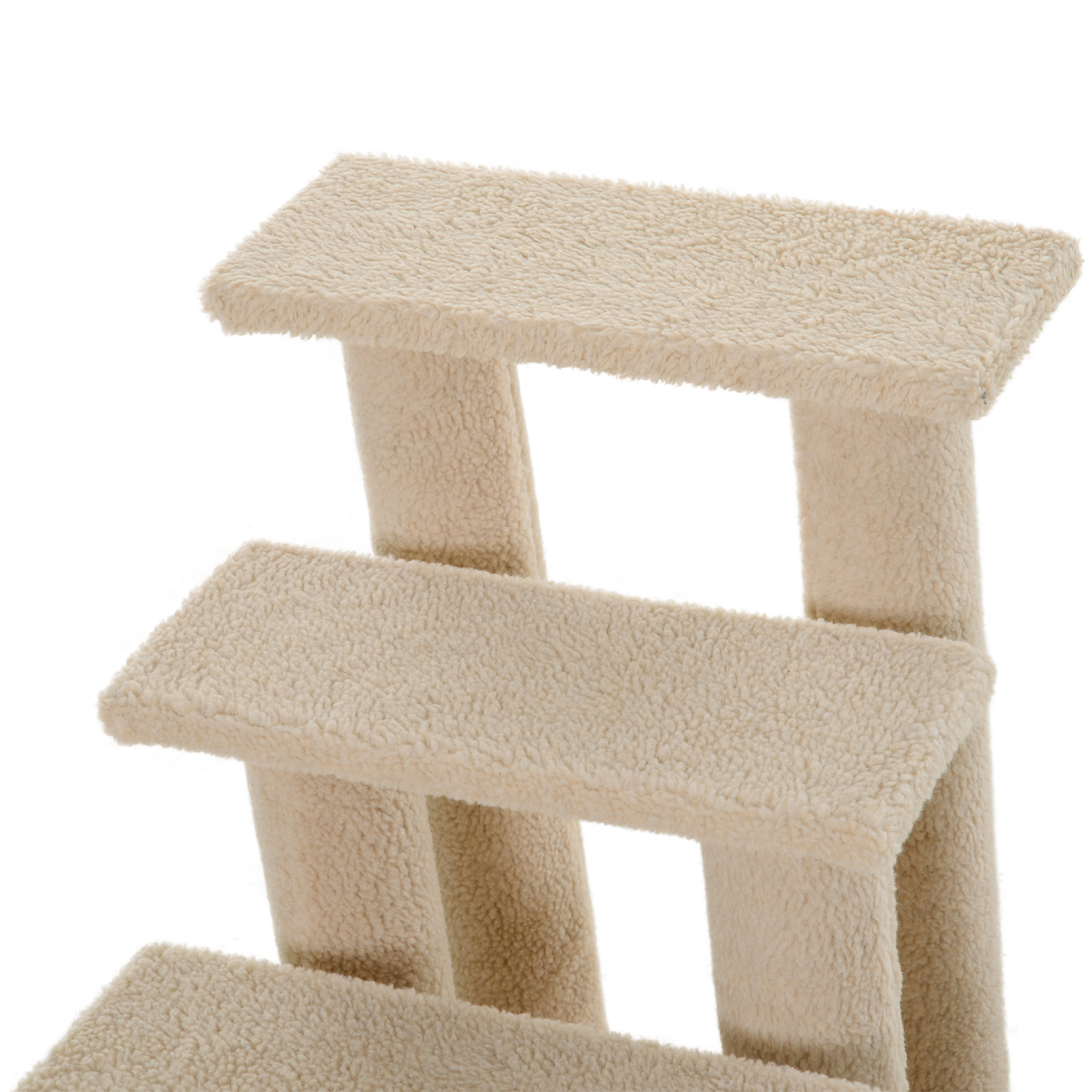 Rascador para Gato Multinivel de 4 Escalones Alfombrado de 25", Escalera para Mascotas, Blanco Crema — imagen 6
