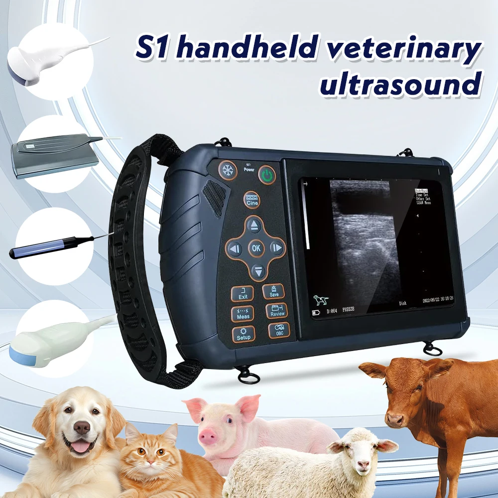 SINOHERO 3.5/5/6.5Hz Ecógrafo Portátil Veterinario B-Ultra para Diagnóstico Animal de Gestación