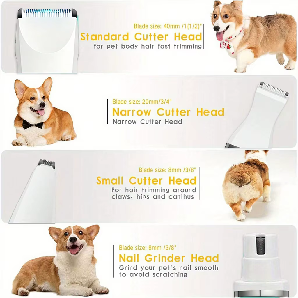 4-in-1 Pet Hair Clipper Rechargeable Dog Cat Trimmer Kit Cordless Electric Grooming Shaver with Comb Guide for Puppy Kitten — image 2