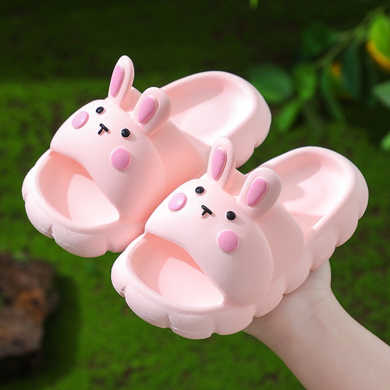 Children slippers home soft bottom non slip indoor and outdoor cute three dimensional cartoon rabbit sandals and slippers — image 6