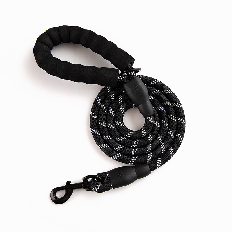 Pet Reflective Leash Nylon Round Rope Anti-Running Foam Handle Leash — image 6