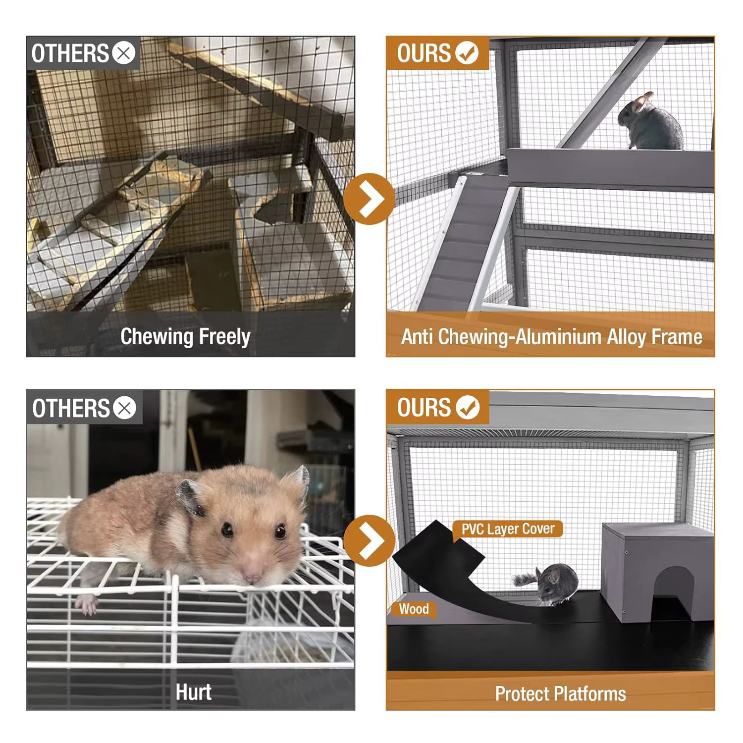 Caja para Ferretos Casa de Chinchillas Grande 4 Niveles Perfecta para Ferretes, Chinchillas, Ratas, Ardillas y más — imagen 3