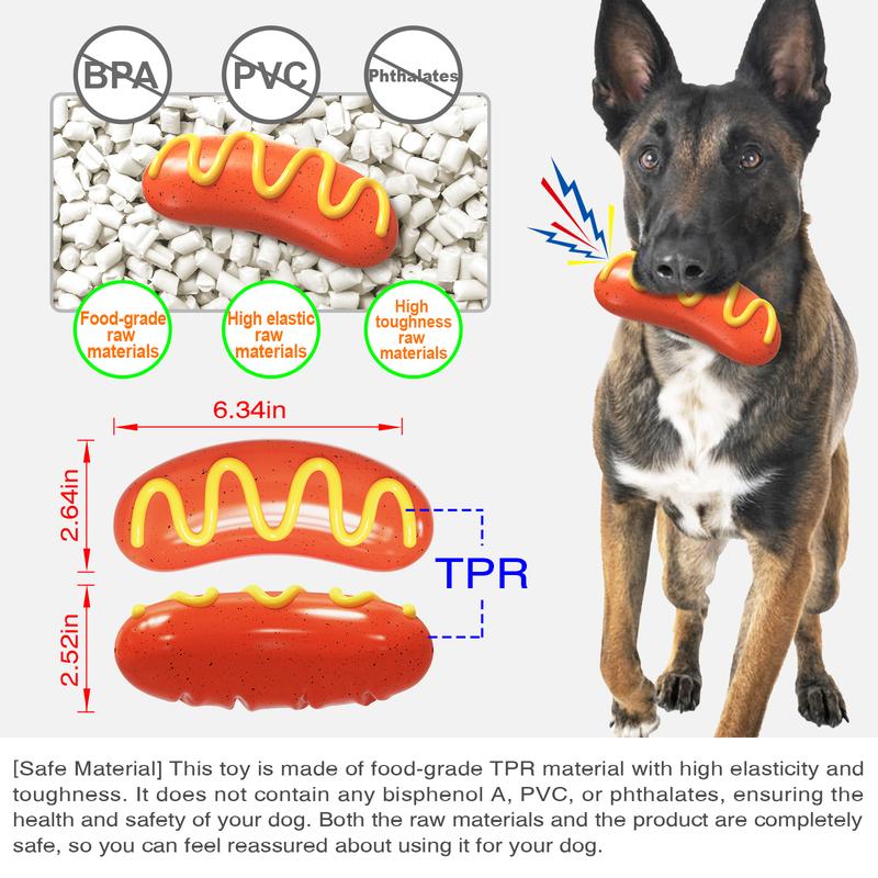 Juguetes de mordida para perros agresivos Chaewers - Juguetes indestructibles para perros con mordidas intensas, juguetes de goma naranja planos — imagen 2