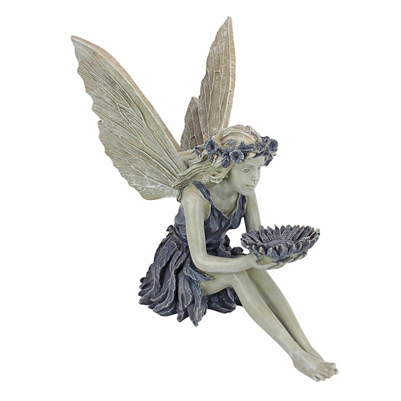 Flower Fairy Statue Angel Garden Goddess Bird Feeder Sculpture Decoration Garden Lawn Courtyard Resin Crafts — image 3